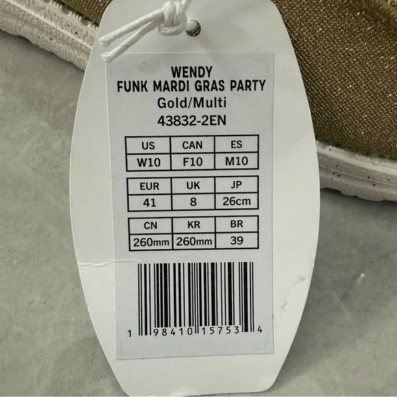 Women's Hey Dude Wendy Mardi Gras Casual Slip On Shoes Sparkle Party Size 10 - Picture 15 of 16